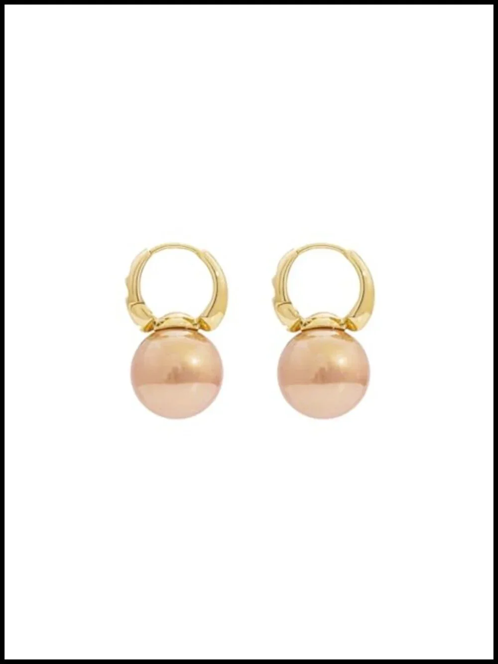 Vintage Pearl Earrings for Women 14K Gold Hoop Huggie Earrings